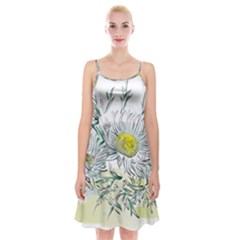 Thistle Alpine Flower Flower Plant Spaghetti Strap Velvet Dress by Modalart