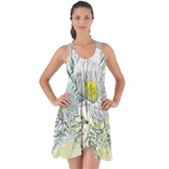 Thistle Alpine Flower Flower Plant Show Some Back Chiffon Dress by Modalart