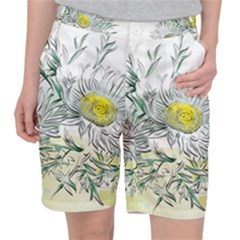 Thistle Alpine Flower Flower Plant Women s Pocket Shorts by Modalart