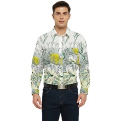 Thistle Alpine Flower Flower Plant Men s Long Sleeve Pocket Shirt  by Modalart