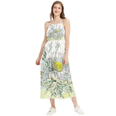 Thistle Alpine Flower Flower Plant Boho Sleeveless Summer Dress by Modalart