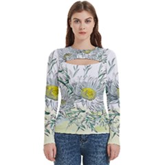 Thistle Alpine Flower Flower Plant Women s Cut Out Long Sleeve T-shirt by Modalart