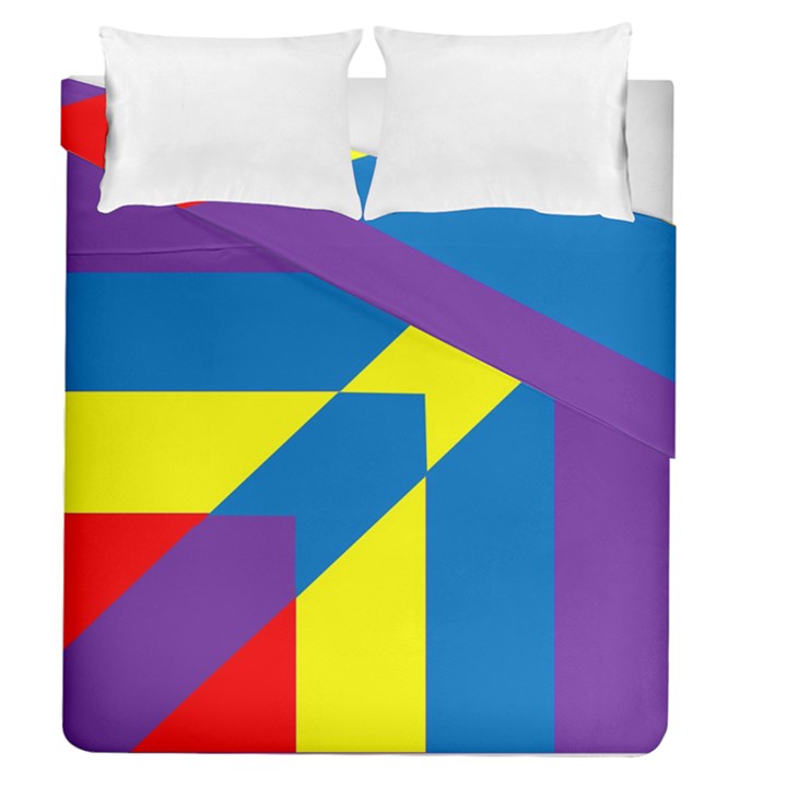 Colorful Red Yellow Blue Purple Duvet Cover Double Side (Queen Size)