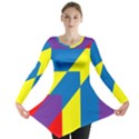 Colorful Red Yellow Blue Purple Long Sleeve Tunic  View1