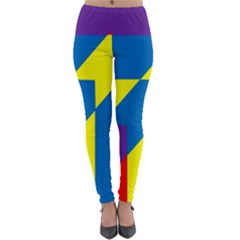 Colorful Red Yellow Blue Purple Lightweight Velour Leggings by Grandong