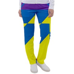 Colorful Red Yellow Blue Purple Women s Casual Pants by Grandong