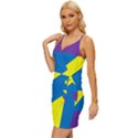 Colorful Red Yellow Blue Purple Wrap Tie Front Dress View2