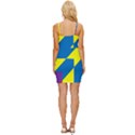 Colorful Red Yellow Blue Purple Wrap Tie Front Dress View4