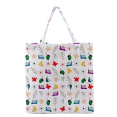 Snail Butterfly Pattern Seamless Grocery Tote Bag by Bedest