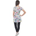 Snail Butterfly Pattern Seamless Puff Sleeve Tunic Top View2