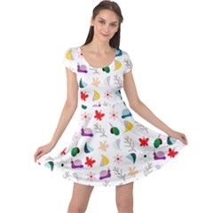 Snail Butterfly Pattern Seamless Cap Sleeve Dress by Bedest