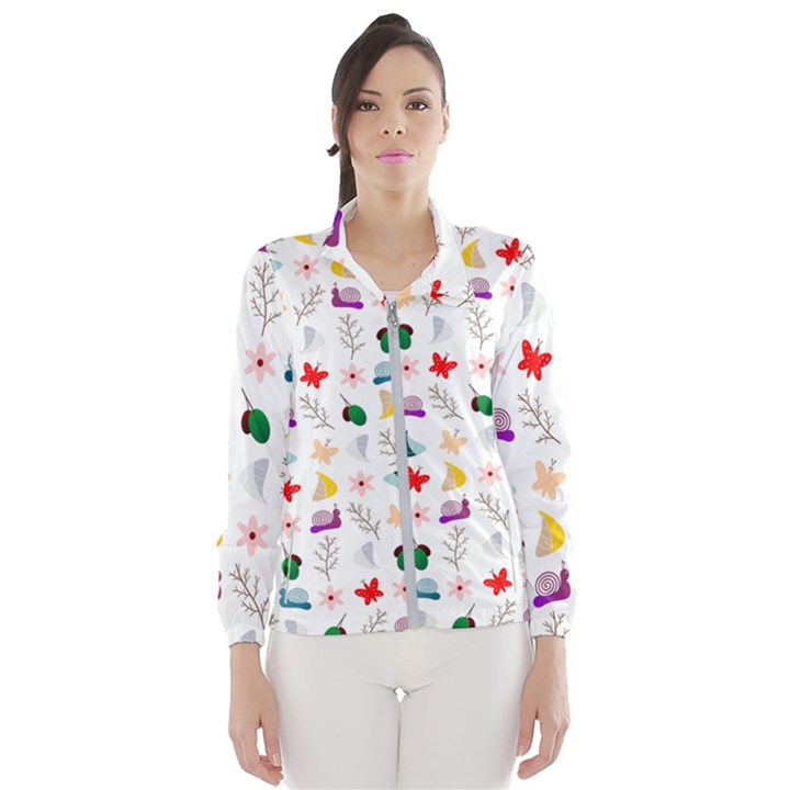 Snail Butterfly Pattern Seamless Women s Windbreaker