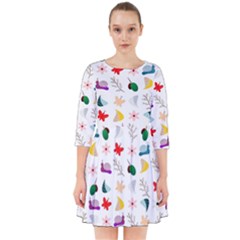 Snail Butterfly Pattern Seamless Smock Dress by Bedest