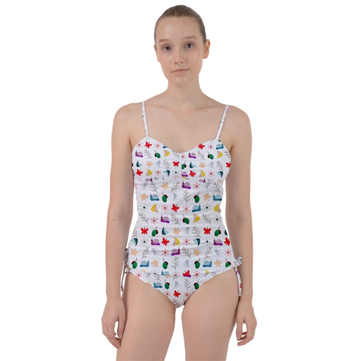 Snail Butterfly Pattern Seamless Sweetheart Tankini Set