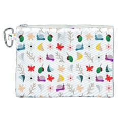 Snail Butterfly Pattern Seamless Canvas Cosmetic Bag (xl) by Bedest