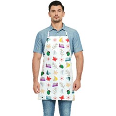 Snail Butterfly Pattern Seamless Kitchen Apron