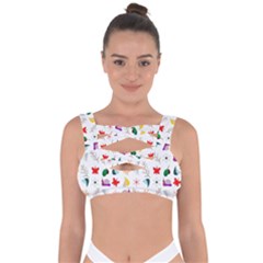 Snail Butterfly Pattern Seamless Bandaged Up Bikini Top by Bedest