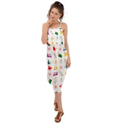 Snail Butterfly Pattern Seamless Waist Tie Cover Up Chiffon Dress by Bedest