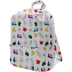 Snail Butterfly Pattern Seamless Zip Up Backpack by Bedest