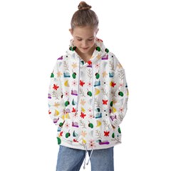 Snail Butterfly Pattern Seamless Kids  Oversized Hoodie by Bedest