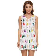 Snail Butterfly Pattern Seamless Tiered Sleeveless Mini Dress by Bedest