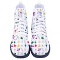 Snail Butterfly Pattern Seamless Women s High-Top Canvas Sneakers View1