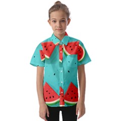 Watermelon Fruit Slice Kids  Short Sleeve Shirt