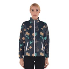 Flower Leaves Pattern Seamless Women s Bomber Jacket