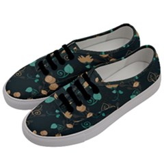 Flower Leaves Pattern Seamless Men s Classic Low Top Sneakers by Bedest