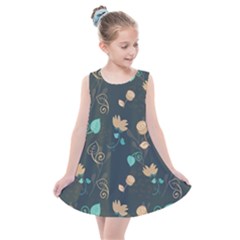 Flower Leaves Pattern Seamless Kids  Summer Dress by Bedest