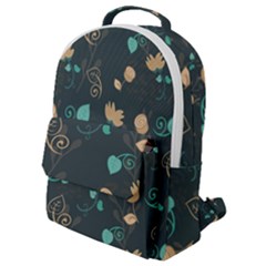 Flower Leaves Pattern Seamless Flap Pocket Backpack (small) by Bedest