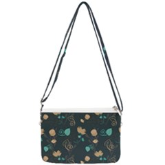 Flower Leaves Pattern Seamless Double Gusset Crossbody Bag by Bedest