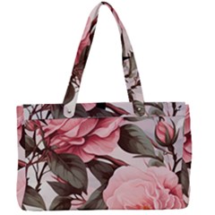 Rose Flower Seamless Canvas Work Bag by Bedest