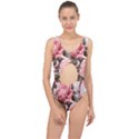 Rose Flower Seamless Center Cut Out Swimsuit View1