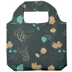 Flower Leaves Pattern Seamless Foldable Grocery Recycle Bag by Bedest