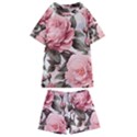 Rose Flower Seamless Kids  Swim T-Shirt and Shorts Set View1