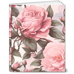 Rose Flower Seamless 8  X 10  Hardcover Notebook by Bedest