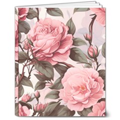 Rose Flower Seamless 8  X 10  Softcover Notebook by Bedest