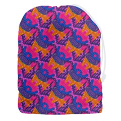 Purple Blue Abstract Pattern Drawstring Pouch (3xl) by Bedest