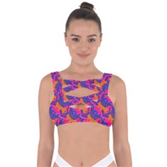 Purple Blue Abstract Pattern Bandaged Up Bikini Top by Bedest