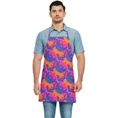 Purple Blue Abstract Pattern Kitchen Apron