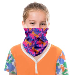 Purple Blue Abstract Pattern Face Covering Bandana (kids) by Bedest