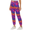 Purple Blue Abstract Pattern Women s Cropped Drawstring Pants View2