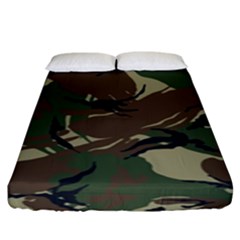 Camouflage Pattern Fabric Fitted Sheet (king Size) by Bedest