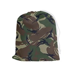 Camouflage Pattern Fabric Drawstring Pouch (xl) by Bedest