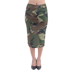 Camouflage Pattern Fabric Midi Pencil Skirt by Bedest