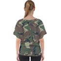 Camouflage Pattern Fabric V-Neck Dolman Drape Top View2