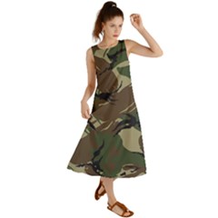 Camouflage Pattern Fabric Summer Maxi Dress by Bedest