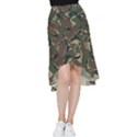 Camouflage Pattern Fabric Frill Hi Low Chiffon Skirt View1