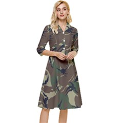 Camouflage Pattern Fabric Classy Knee Length Dress by Bedest